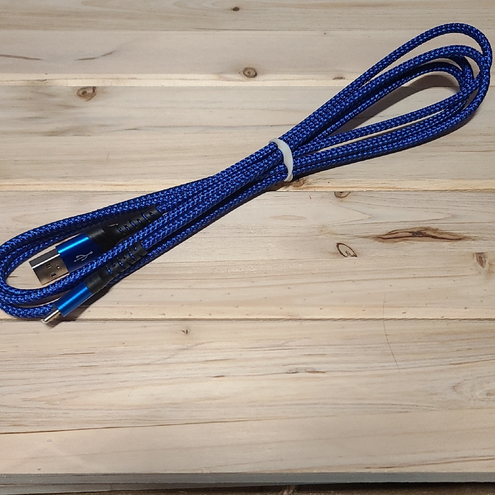 Blue Braided USB To USB C Charging Cable NWOT
